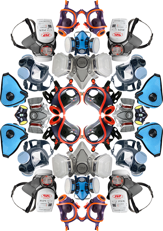 gas masks kaleidoscope